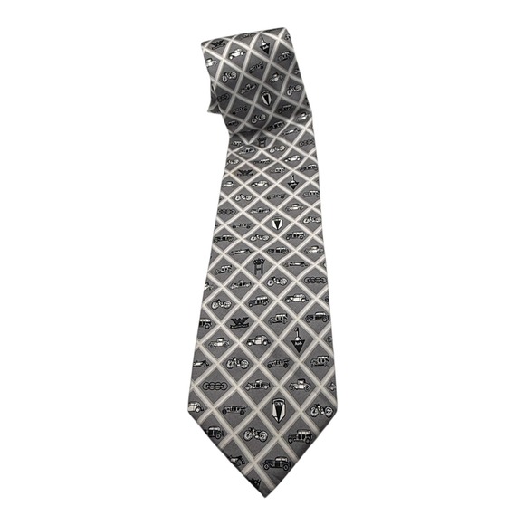 Audi Other - Audi Logo Silk Tie Antique Cars Motorcycles, Silk Men's Gift Novelty